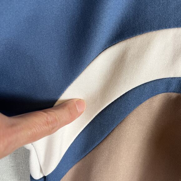 VTG Adidas Track Jacket Mens Small Blue Gray Trefoil Full Zip 80s Colorblock - Picture 10 of 10